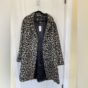 Lane Bryant size 24 leopard coat NWT
